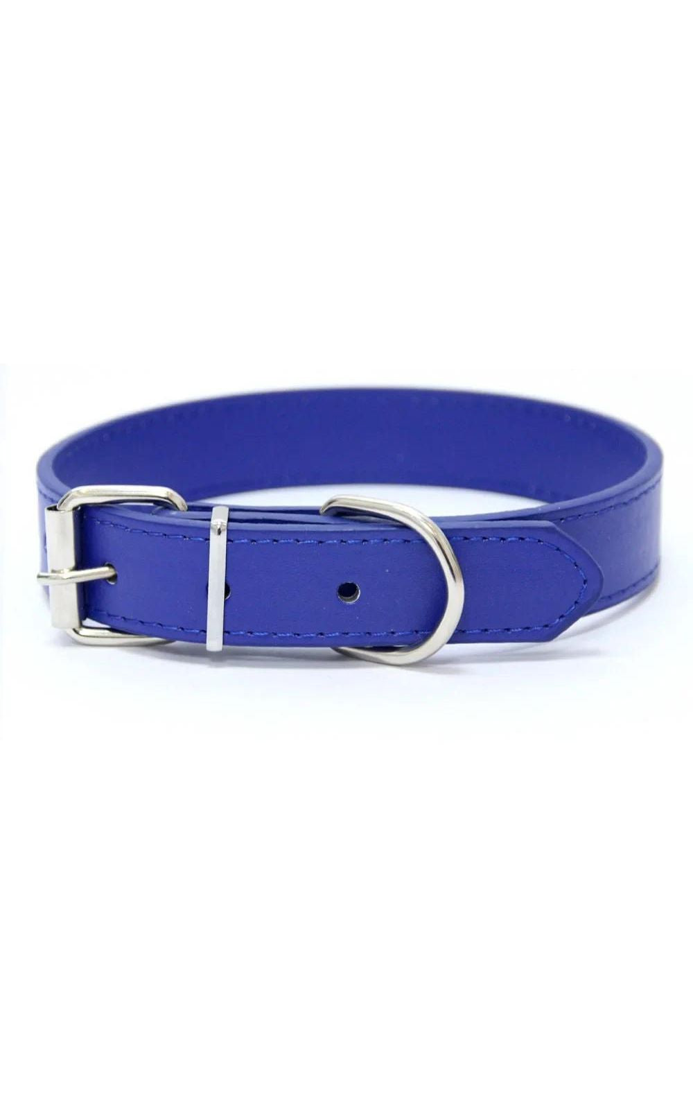 Collier couleur unie en cuir pour chien