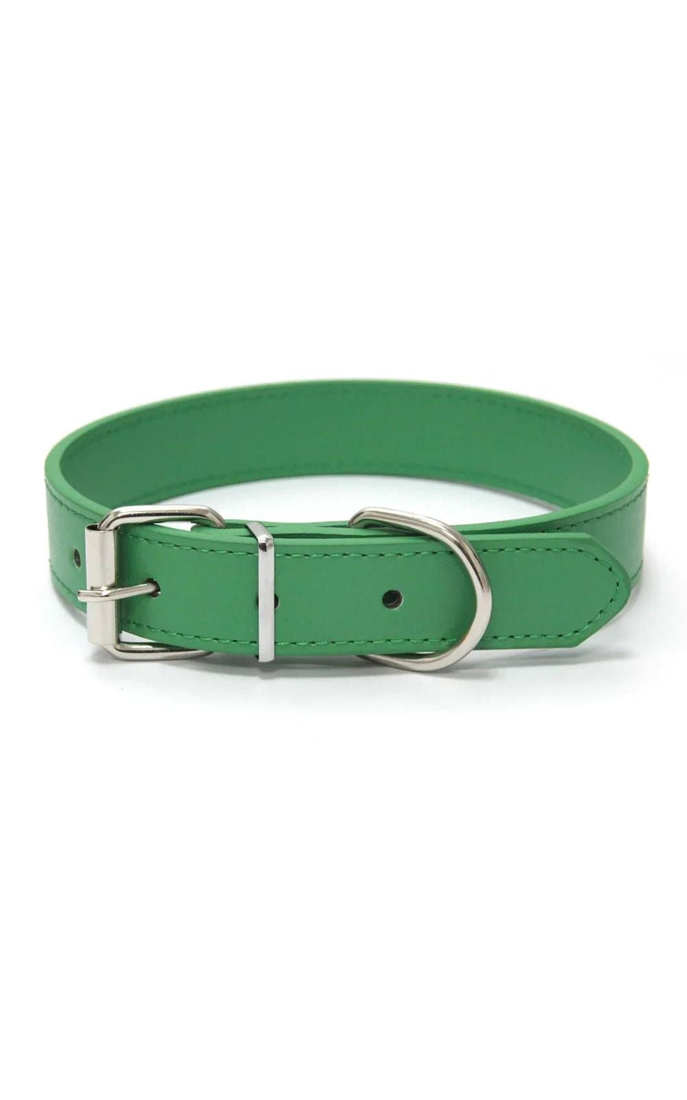 Collier couleur unie en cuir pour chien