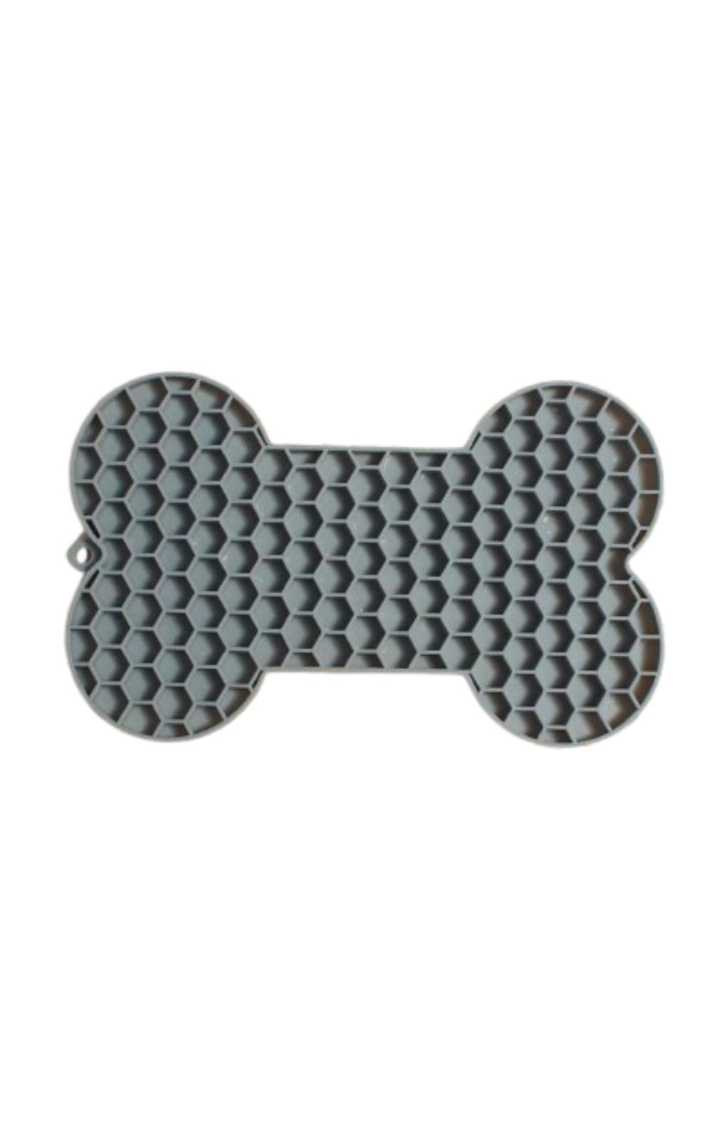 Tapis en silicone en forme d'os pour chien
