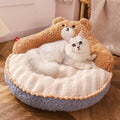 Dailypets Snuggle Cat Nest Bed – Teddy Velvet Cartoon Bed with 3D Sponge Filling