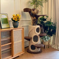 Dailypets Solid Wood Mushroom Cat Tree with Multi-Level Platforms and Sisal Scratching Posts