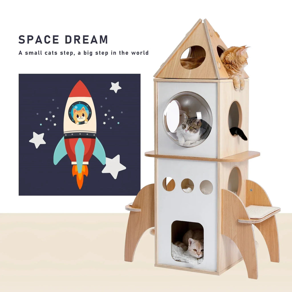 Dailypets Space Cat Tower – Large Indoor Climbing Frame with Cozy Nest