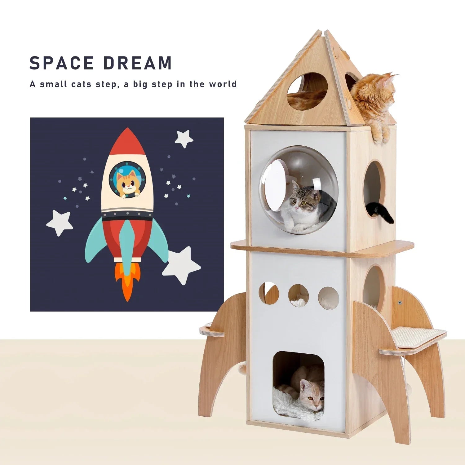 Dailypets Space Cat Tower – Large Indoor Climbing Frame with Cozy Nest