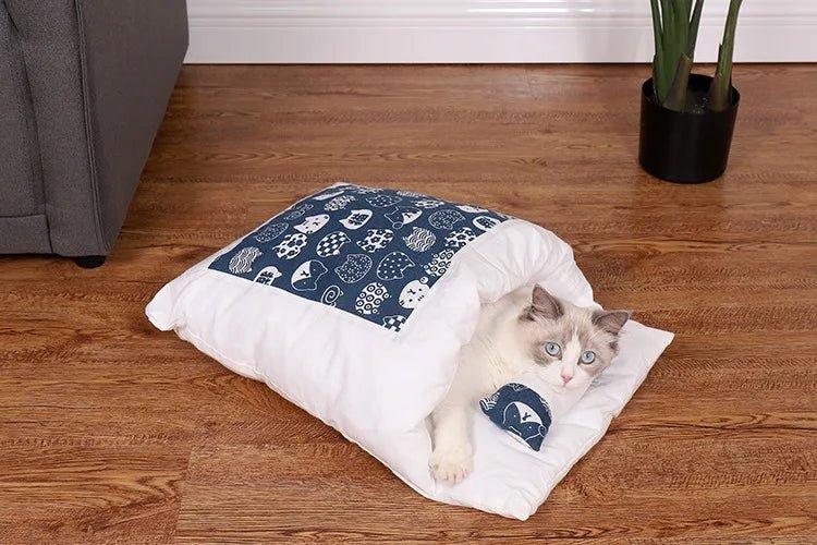 Dailypets Cat Fun Futon Bed – Japanese-Inspired Cat Bed with Matching Pillow