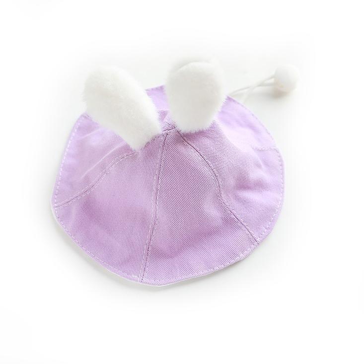 Dailypets Denim Rabbit Ear Cat Hat with Adjustable Drawstring for Photo Sessions