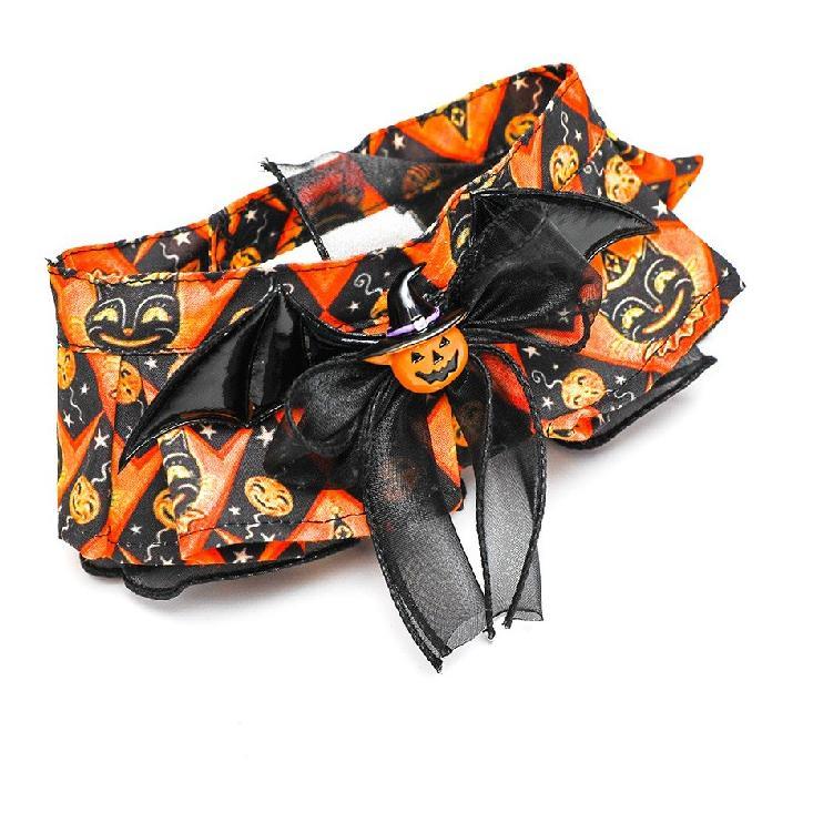 Dailypets Halloween Bat Pet Costume Set with Hat and Pumpkin Bib