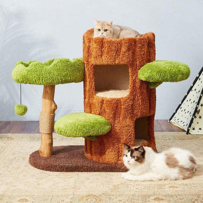 Dailypets Multi-Level Cat Tree with Enclosed Tree Houses for Large and Multiple Cats