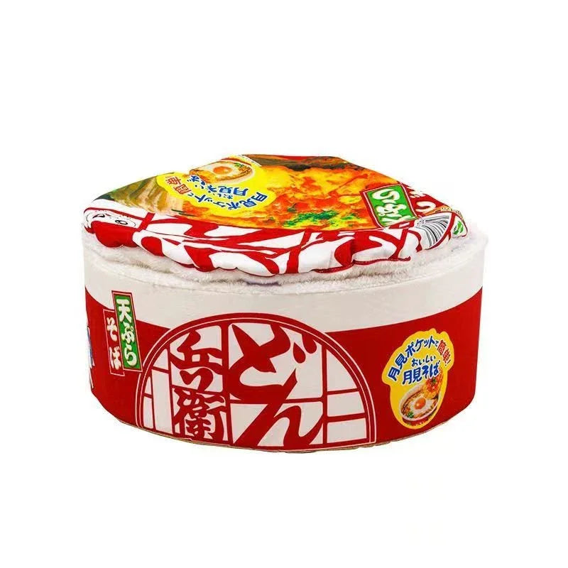 Dailypets Japanese Ramen Bowl Cat Bed – Plush Round Bed for Indoor Cats