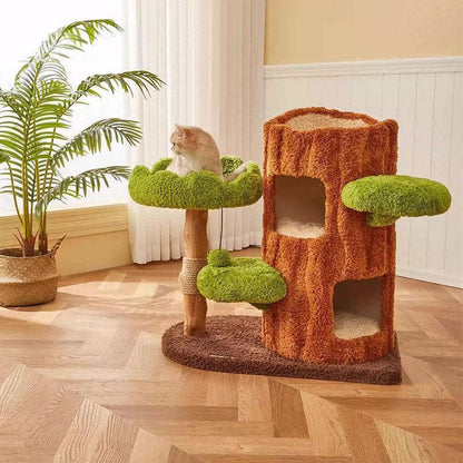 Dailypets Multi-Level Cat Tree with Enclosed Tree Houses for Large and Multiple Cats