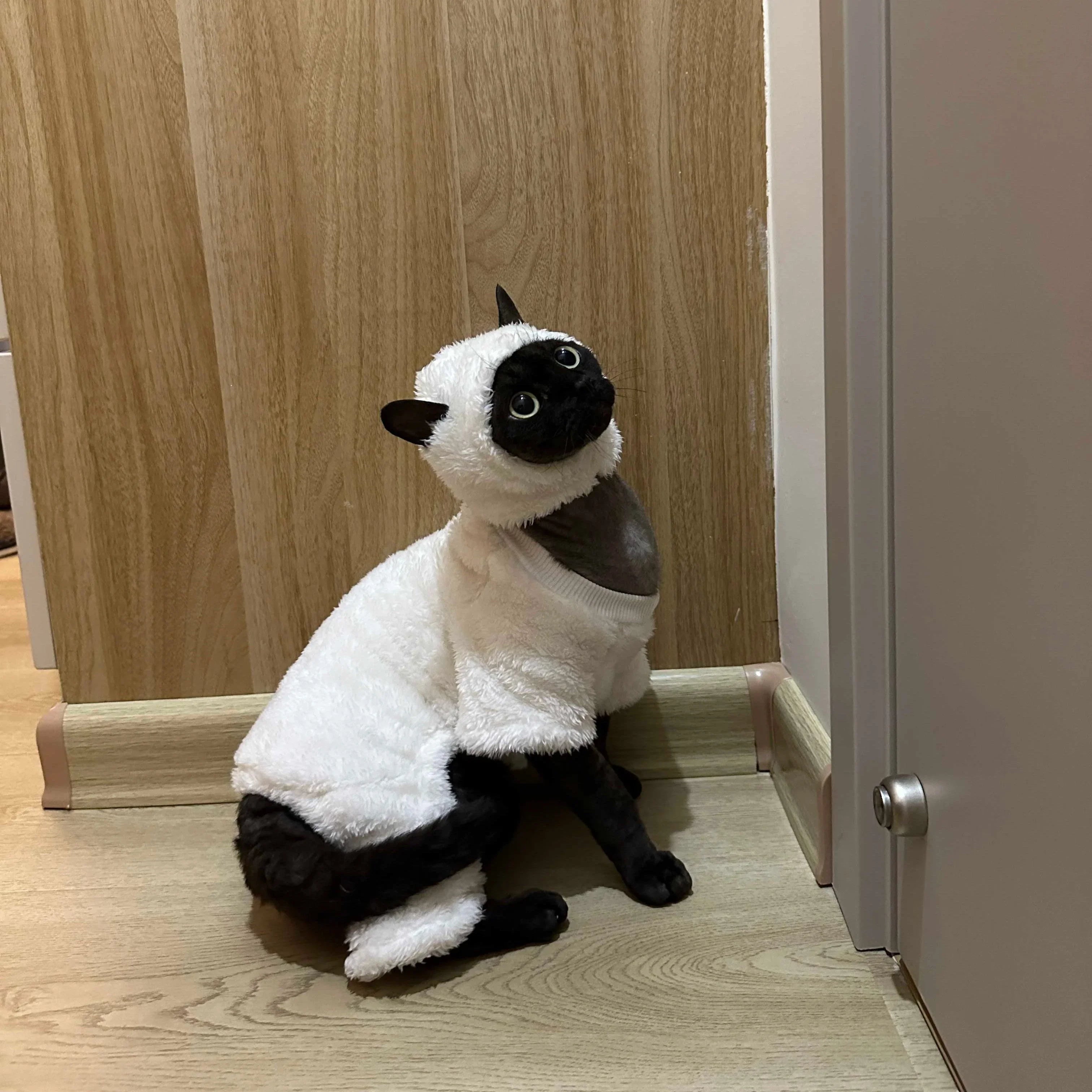 Dailypets Sheep Cat Costume with Soft Fleece and Full-Coverage Design
