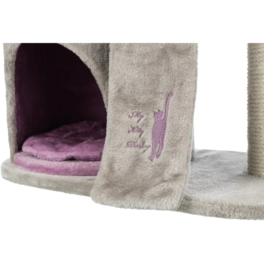 Dailypets Princess Castle Cat Tree with Plush Hideaway, Scratching Post and Elevated Lounger