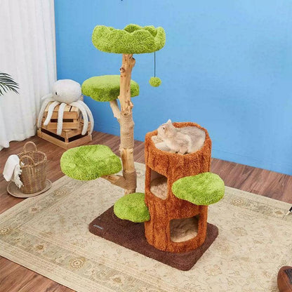 Dailypets Multi-Level Cat Tree with Enclosed Tree Houses for Large and Multiple Cats