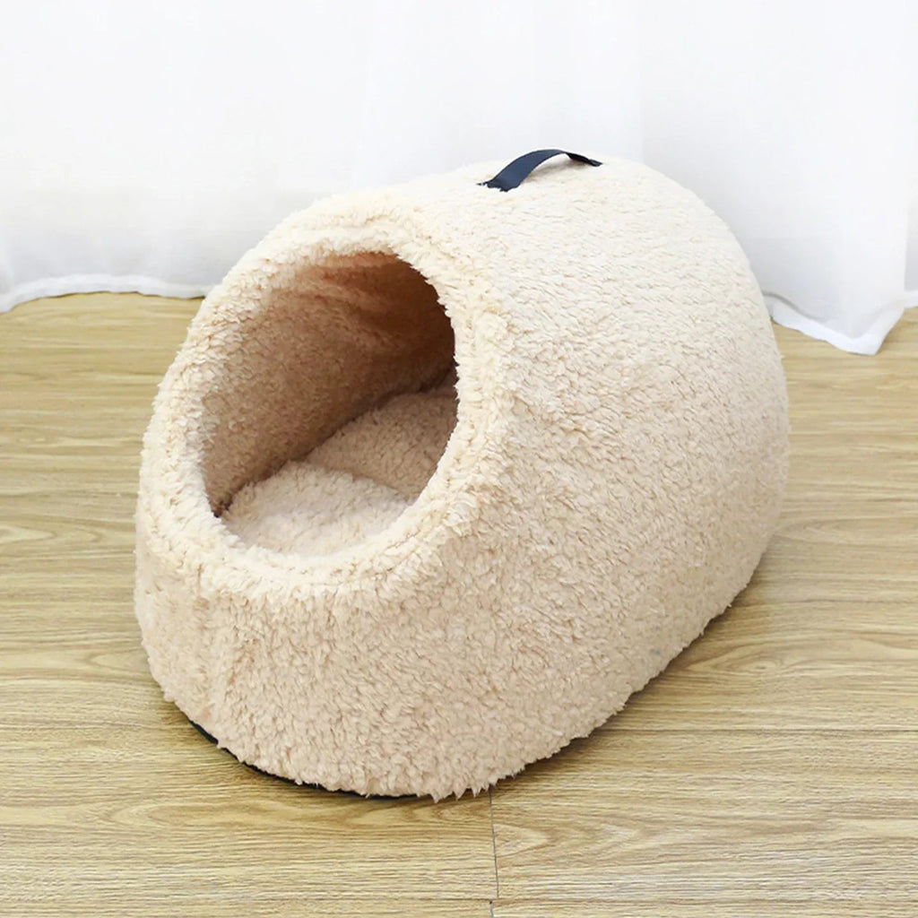Dailypets Cloud Fleece Cat Bed with Cozy Slipper-Inspired Design for Warm Indoor Comfort