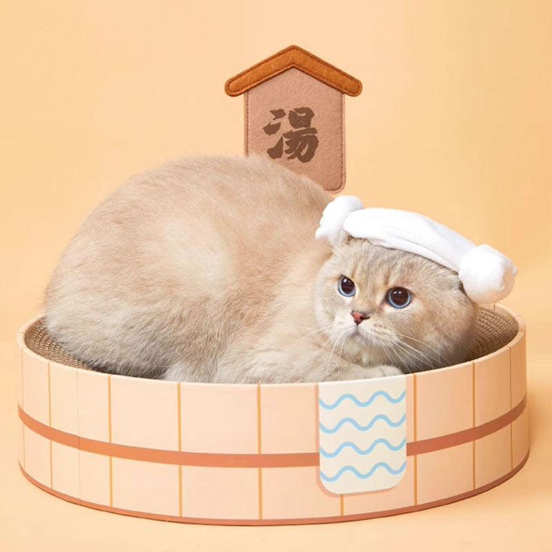 Dailypets Warm Bath Cat Bed – Plush Hot Spring Bolster Bed for Indoor Cats