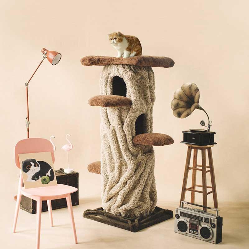 Dailypets Heavy Duty Cat Tree with Solid Wood Core and Spacious Cat Condo for Indoor Cats