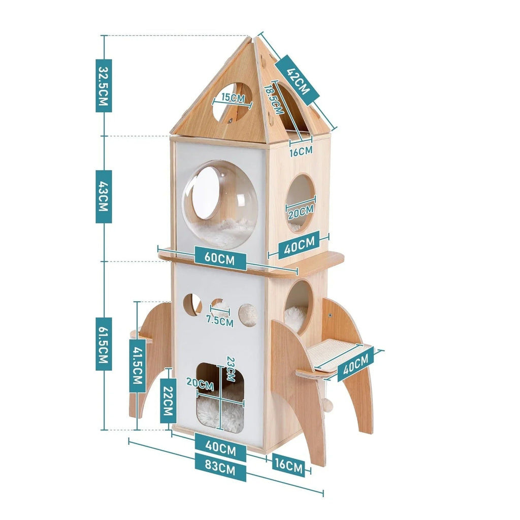 Dailypets Space Cat Tower – Large Indoor Climbing Frame with Cozy Nest