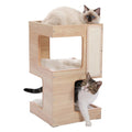 Dailypets Modern Side Table Cat Tree with Cozy Cat Condo, Scratching Post and Open Loungers
