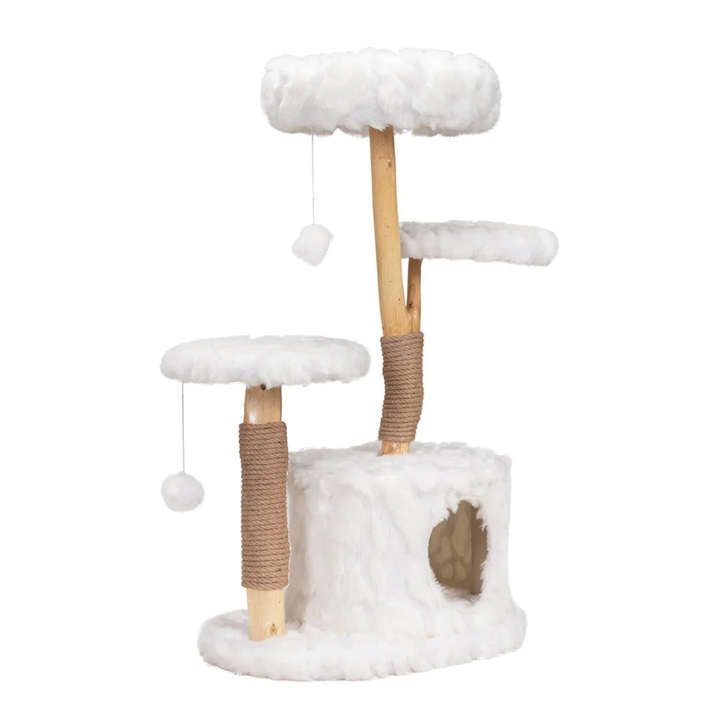 Dailypets Cloud-Inspired Cat Tree with Multi-Level Platforms, Cozy Hideaway and Scratching Posts