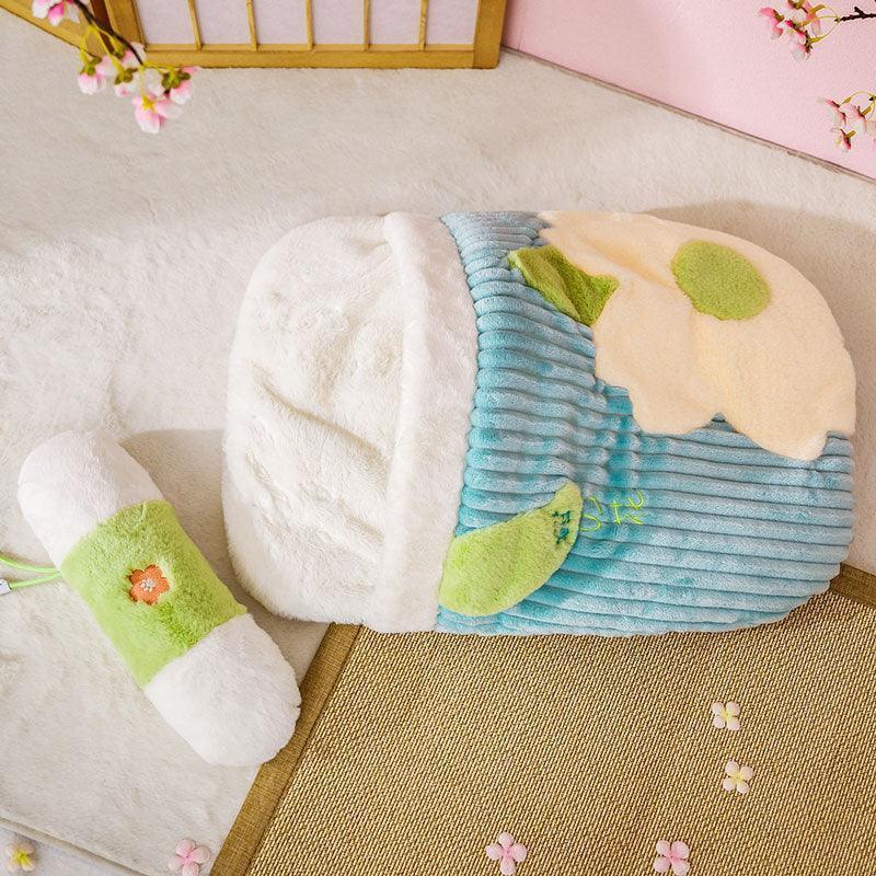 Dailypets Warm Cat Sleeping Bag – Flower Design Semi-Enclosed Bed for Indoor Cats