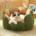 Dailypets Cloud-Soft Cat Bed – Lotus Petal Bolster Nest for Cats and Small Pets
