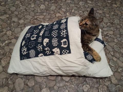 Dailypets Cat Fun Futon Bed – Japanese-Inspired Cat Bed with Matching Pillow