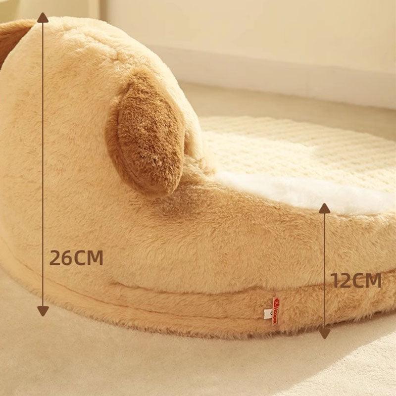 Dailypets Snuggle Cat Nest Bed – Teddy Velvet Cartoon Bed with 3D Sponge Filling
