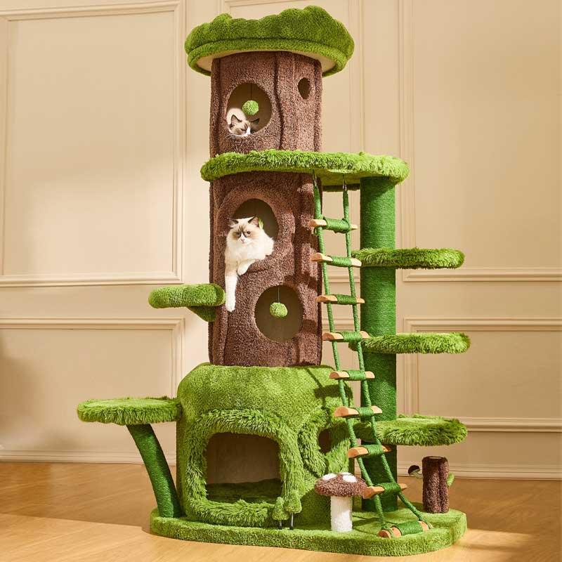 Dailypets Jungle Cat Tree – Tall 205cm Cat Castle for Large and Multi-Cat Homes