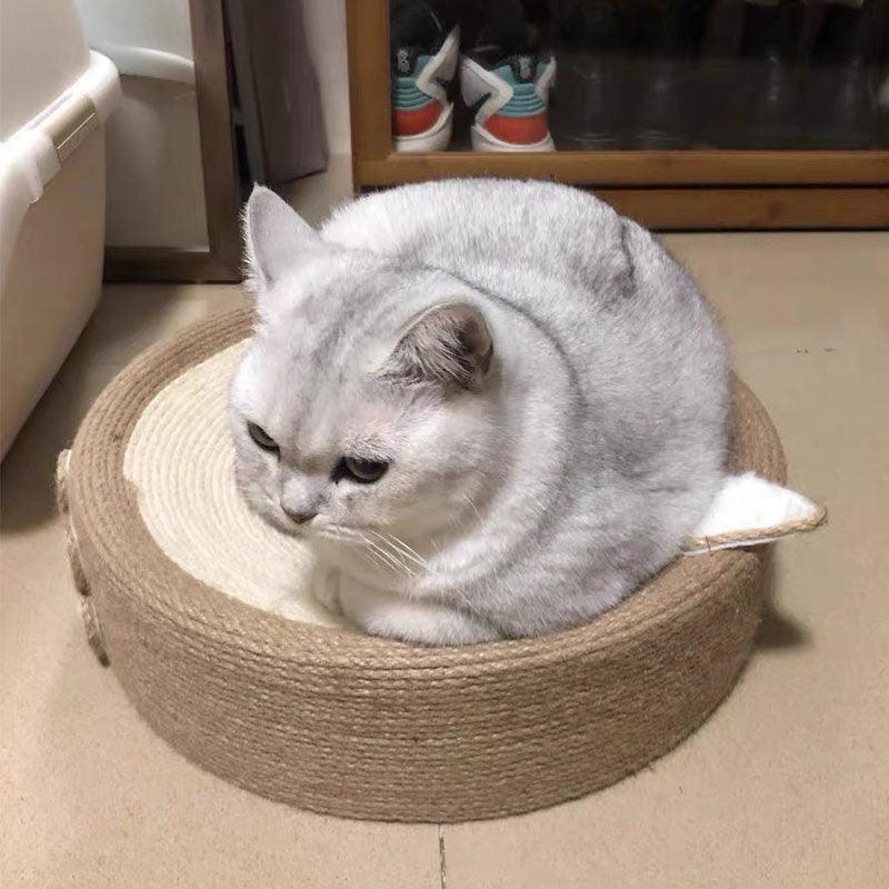 Dailypets Cartoon Pig Cat Scratcher and Bowl-Shaped Lounger with High-Density Sisal Surface