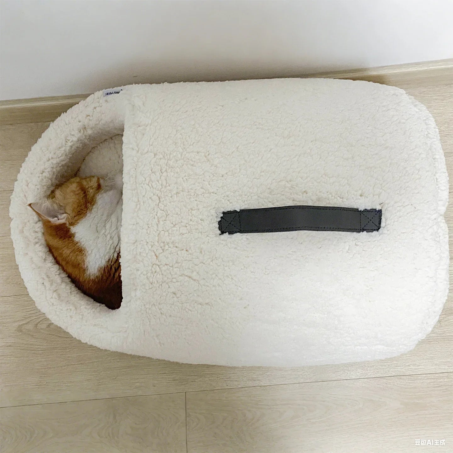 Dailypets Cloud Fleece Cat Bed with Cozy Slipper-Inspired Design for Warm Indoor Comfort