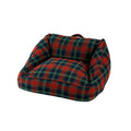 Dailypets Retro Cat Sofa Bed – Cushioned Plaid Pet Bed with Removable Cover