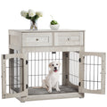 Dailypets Dog Crate End Table with Cushion, 3 Doors and 2 Drawers
