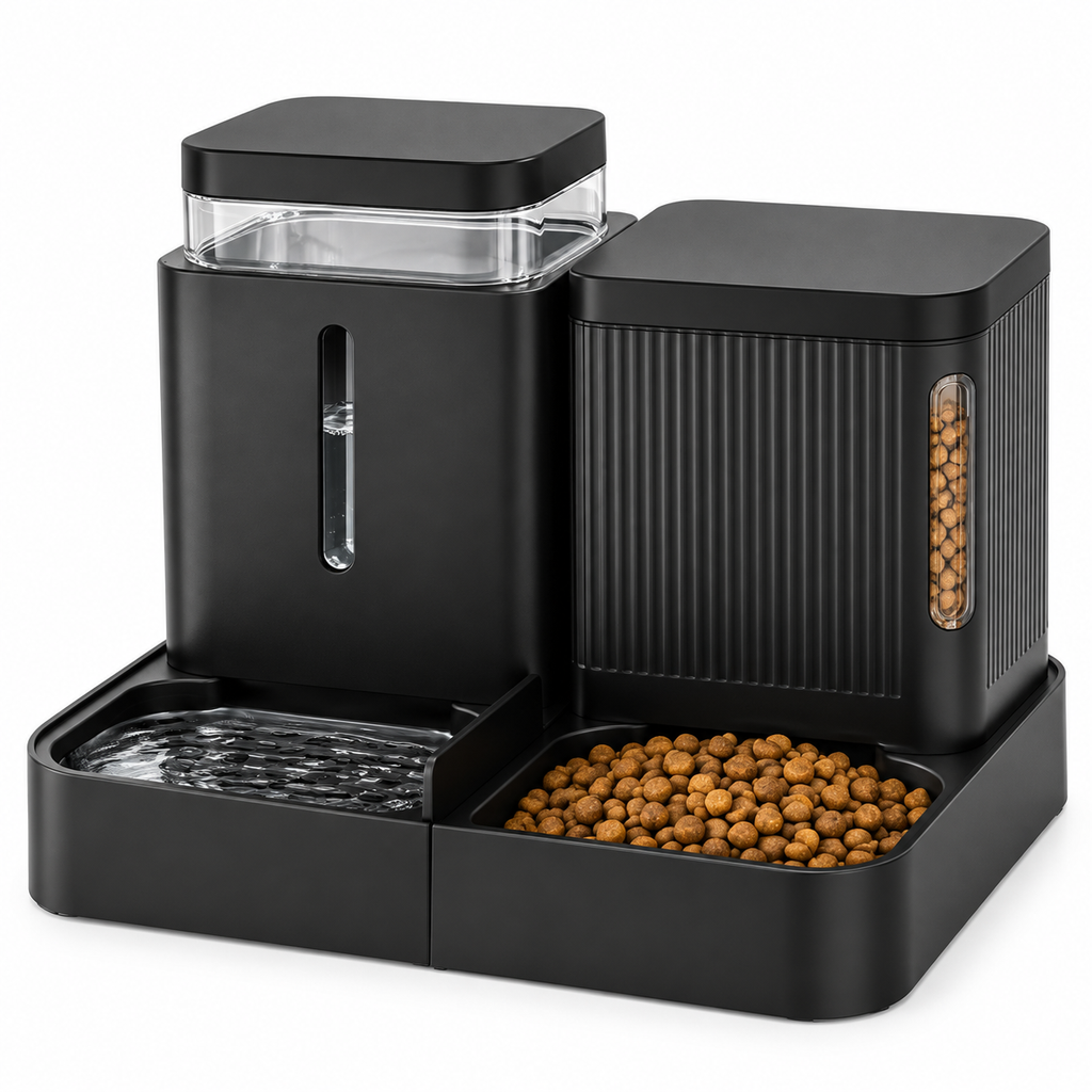 POUPIPETS Gravity Pet Feeder – Automatic Food & Water Dispenser Set for Cats & Dogs