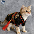 Dailypets Ancient Warrior Cat Costume with Traditional Hanfu-Inspired Design