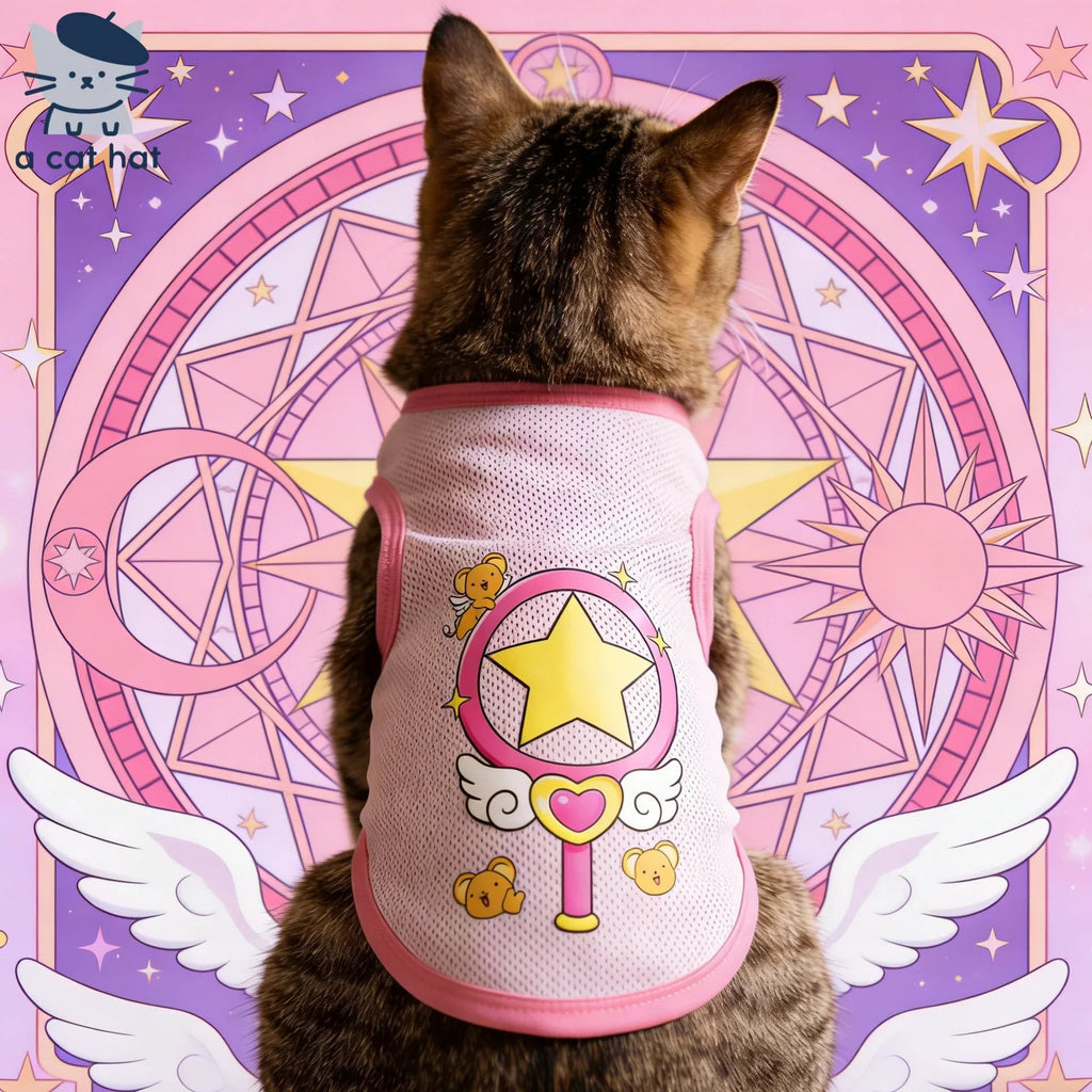 Dailypets Soft Cat Vest with Magical Character-Inspired Print for All Seasons