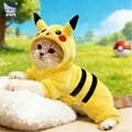 Dailypets Pikachu Cat Costume with Soft Plush Fabric and Four-Leg Design