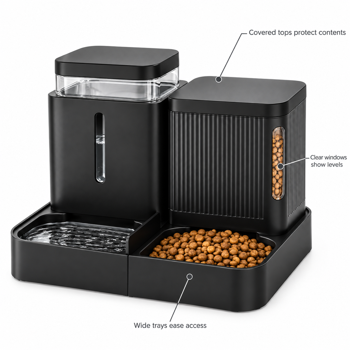 POUPIPETS Gravity Pet Feeder – Automatic Food & Water Dispenser Set for Cats & Dogs