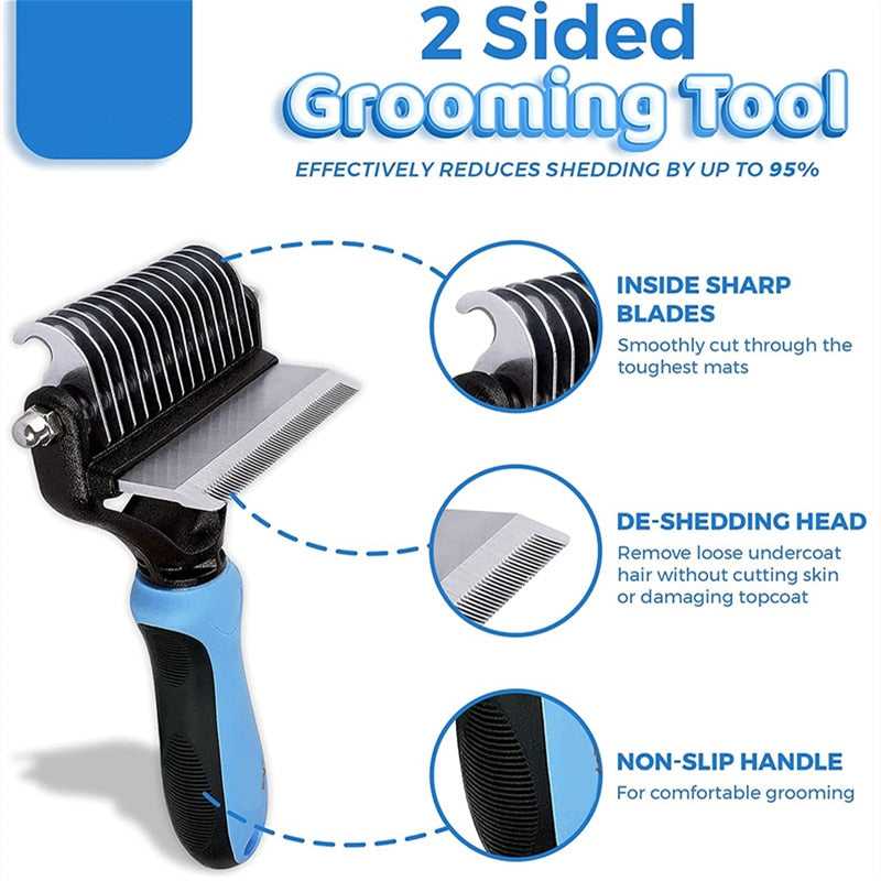 Dailypets 2-in-1 Pet Shedding Comb – Deshedding & Dematting Grooming Tool
