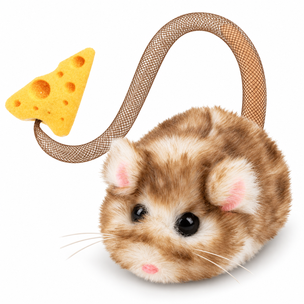 POUPIPETS Interactive Cat Toy – 360° Rolling Mouse with Motion Sensor & Squeak