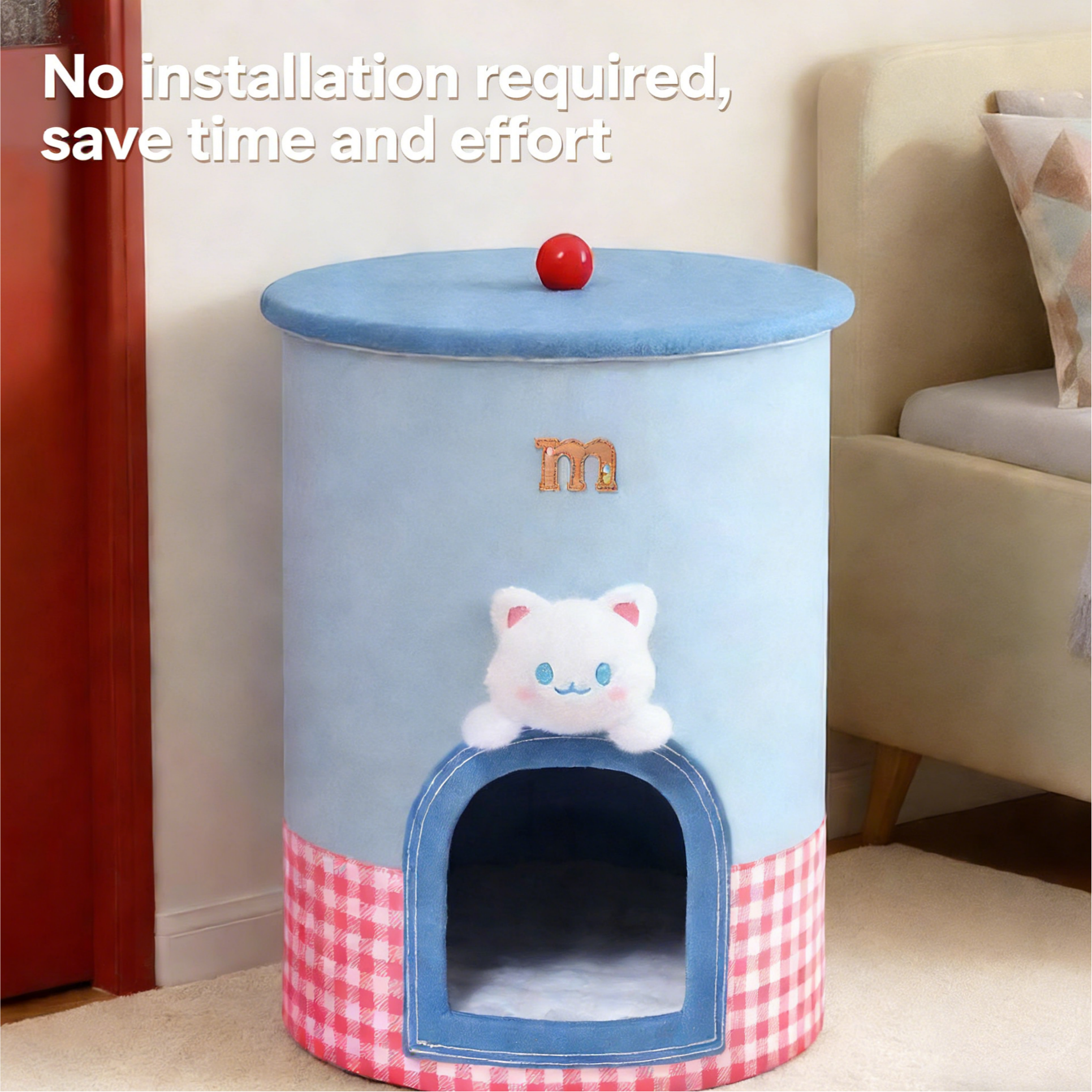 Dailypets Stylish 2-in-1 Cat Furniture with Enclosed Bed and Storage Compartment