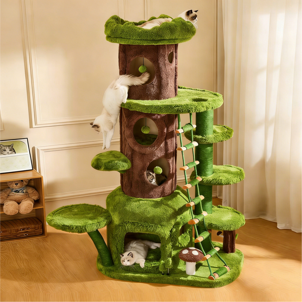 Dailypets Jungle Cat Tree – Tall 205cm Cat Castle for Large and Multi-Cat Homes