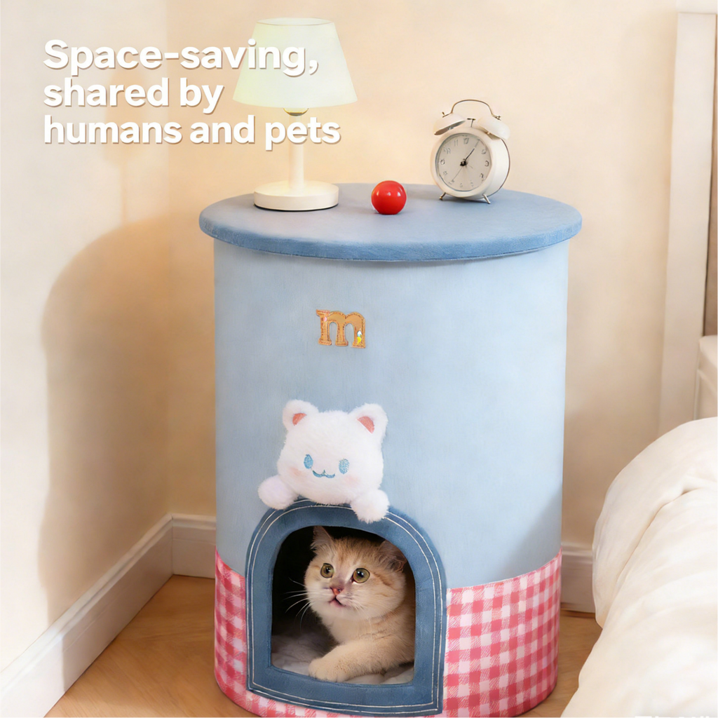 Dailypets Stylish 2-in-1 Cat Furniture with Enclosed Bed and Storage Compartment