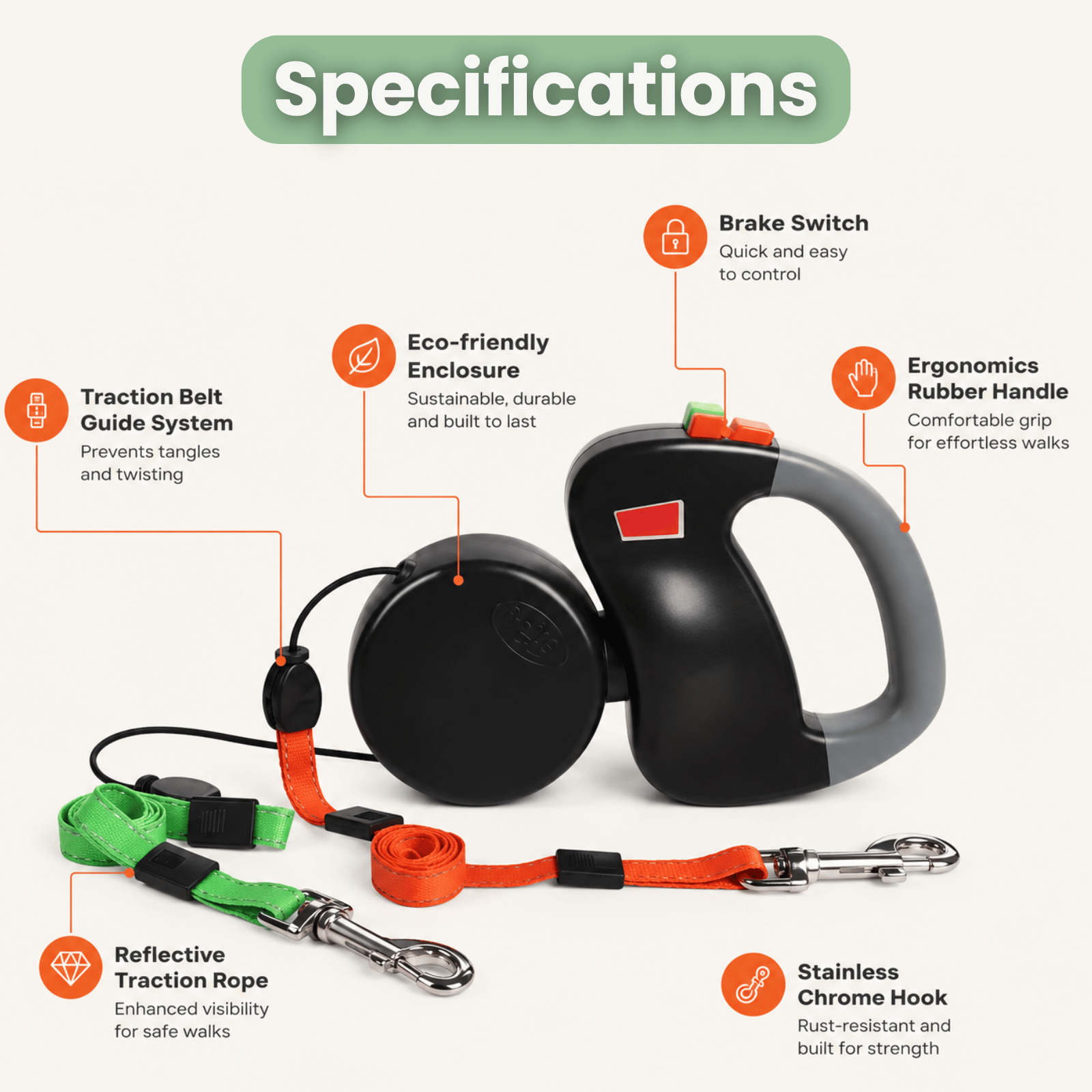 Dailypets Dual Retractable Dog Leash with Anti-Twist System for Two Small and Medium Dogs