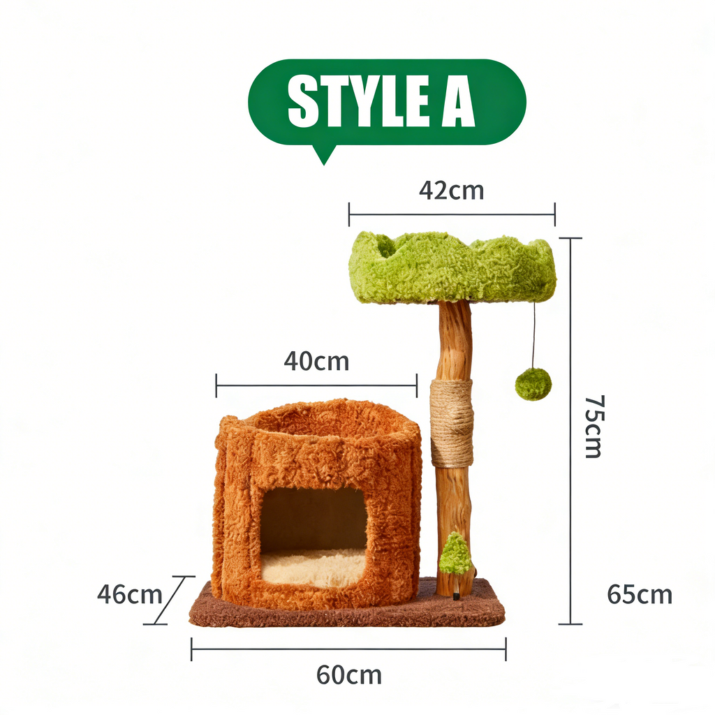 Dailypets Multi-Level Cat Tree with Enclosed Tree Houses for Large and Multiple Cats