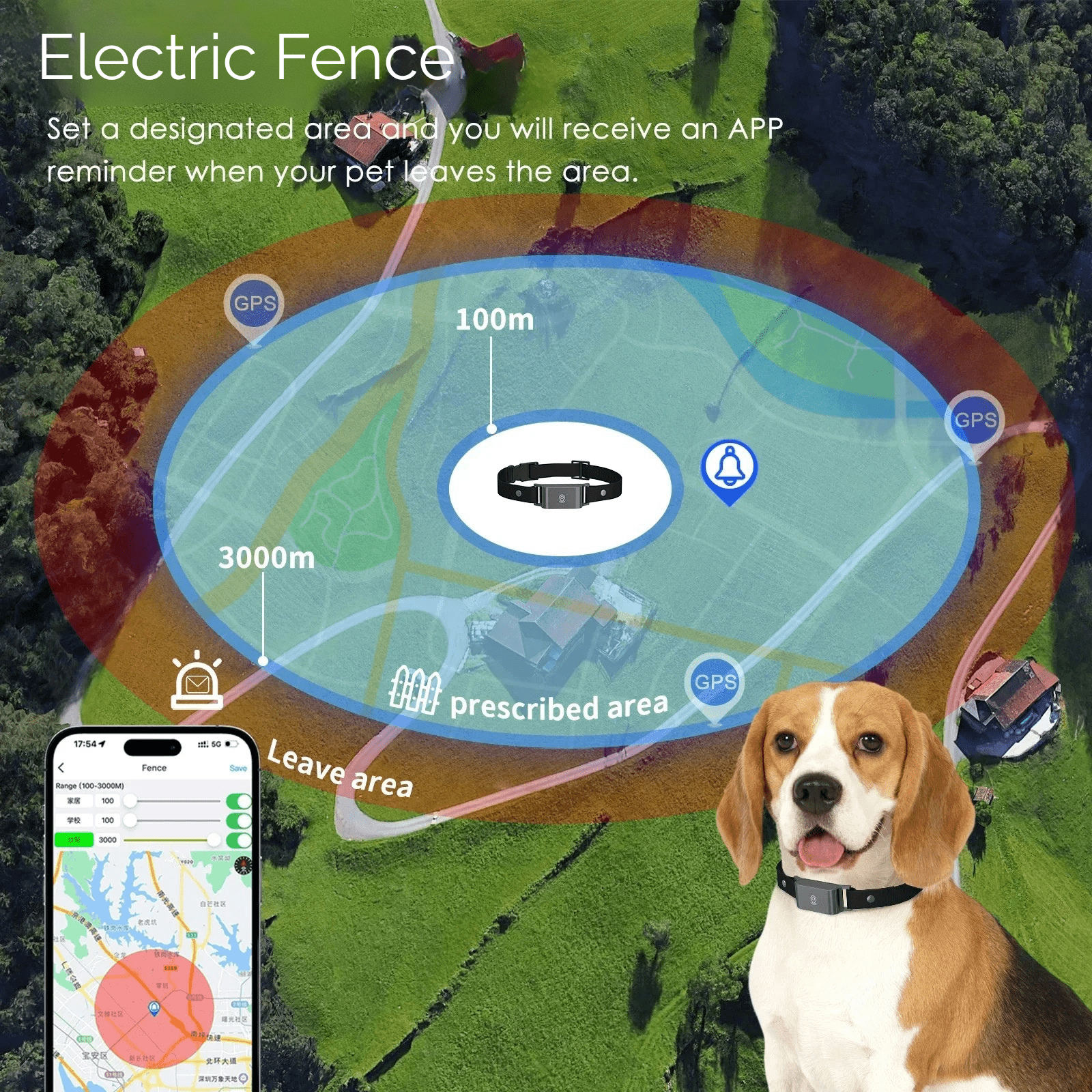 Dailypets Waterproof 4G GPS Pet Tracker with Real-Time Tracking and Adjustable Collar