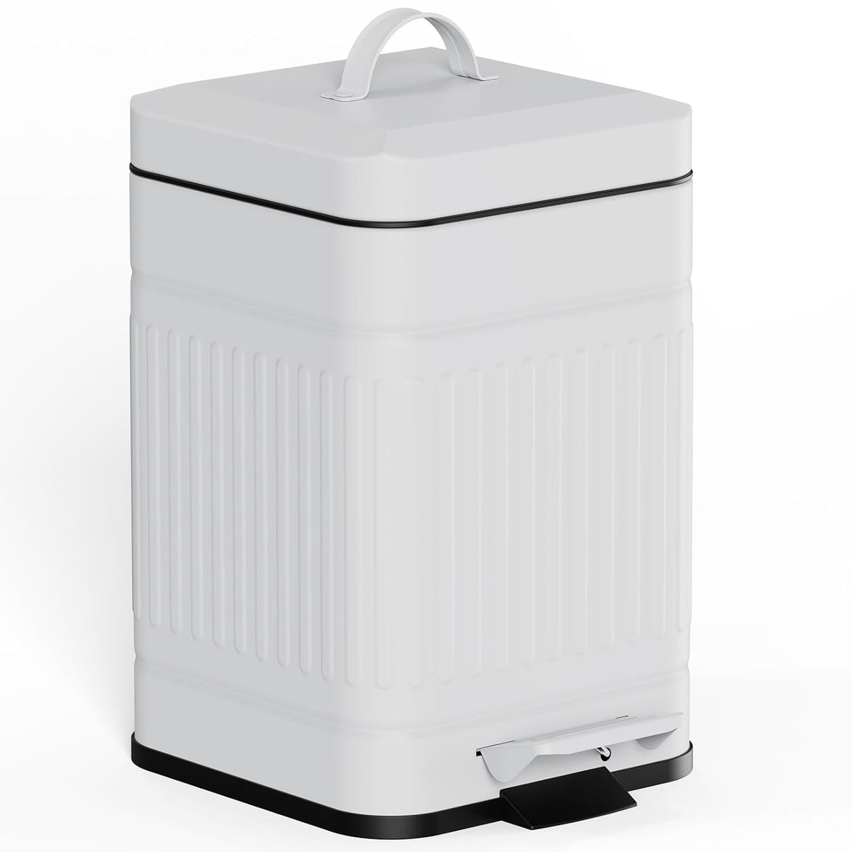 Poupipets Stainless Steel Dog Waste Bin with Soft Close Lid and Step Pedal 5L