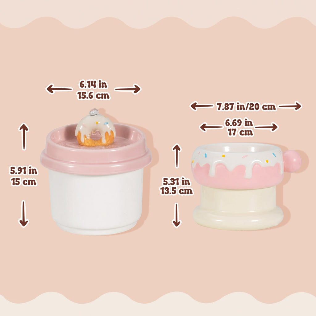 Dailypets Cute Ceramic Cat Bowl Set for Daily Meals
