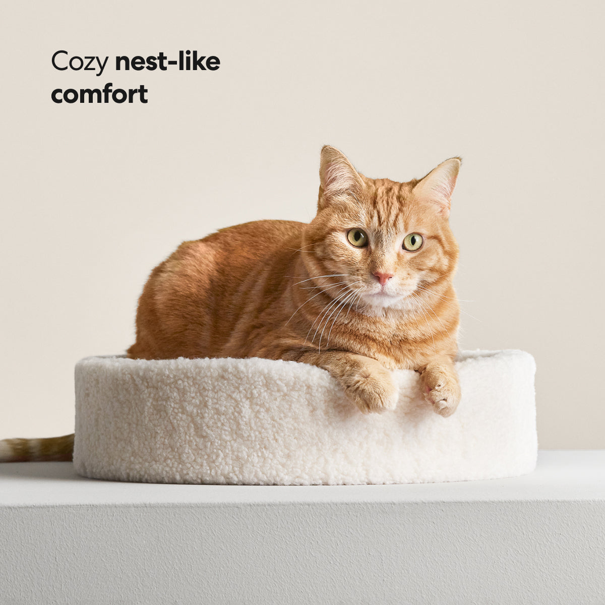 Dailypets Soft Cat Nest Bed – Faux Shearling Round Cushion