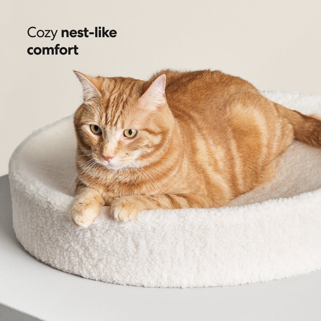 Dailypets Soft Cat Nest Bed – Faux Shearling Round Cushion