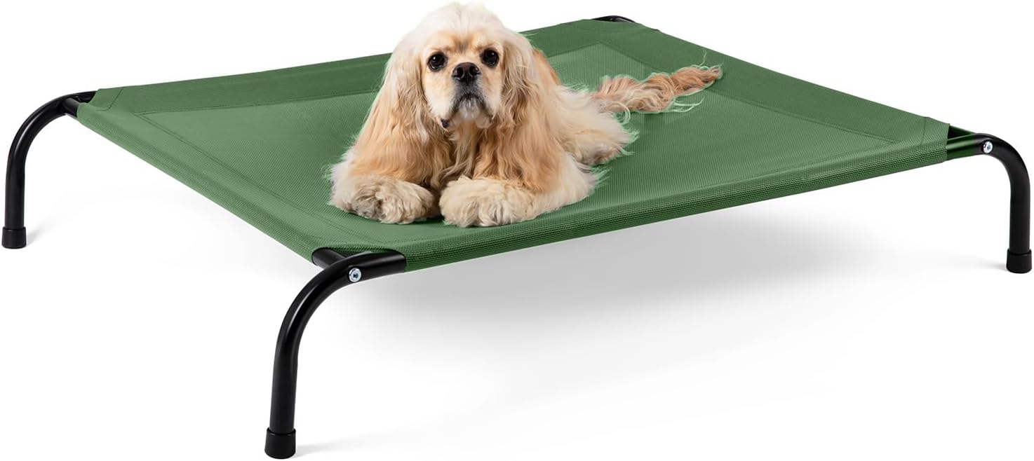 Poupipets Large Dog Hammock Bed with Ventilated Fabric and Stable Steel Frame