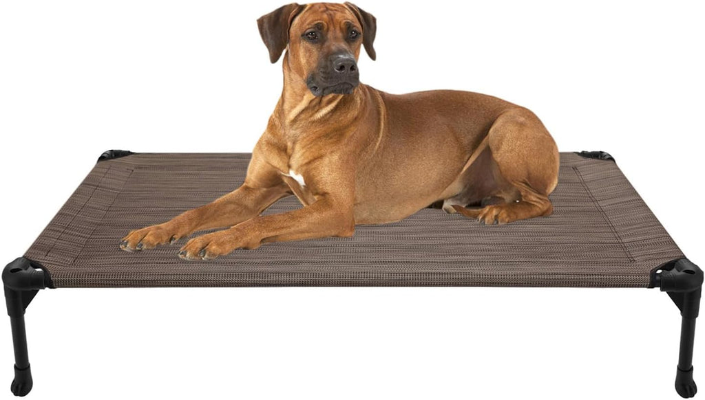 Poupipets Breathable Elevated Dog Cot with Teslin Mesh and Stable Steel Frame